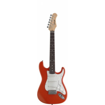 Guitare électrique enfant, 3 4 Orange Stagg, type Stratocaster