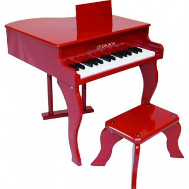 Piano droit sur pieds électronique rouge