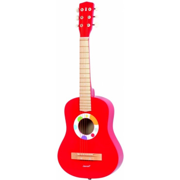 Janod - guitare enfant Janod confetti - guitare en jouet rouge