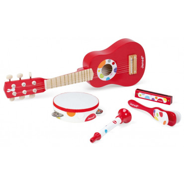Guitare jouet Deluxe en bois couleur rouge - Guitare enfant - New Classic  Toys - NoïziKidz