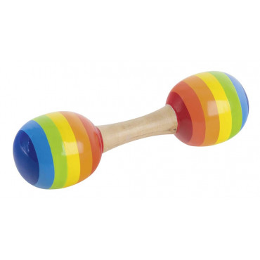 Maracas enfant - petite percussion enfant - jouet musical bois Goki -  maracas multicolore