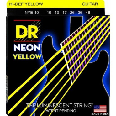 Cordes pour guitare électrique Neon Jaune DR 10/46 – NYE10